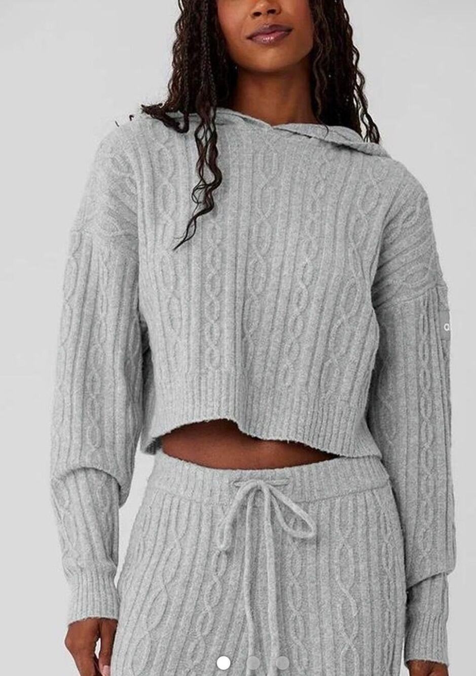 Alo Cable Knit Winter Bliss Hoodie